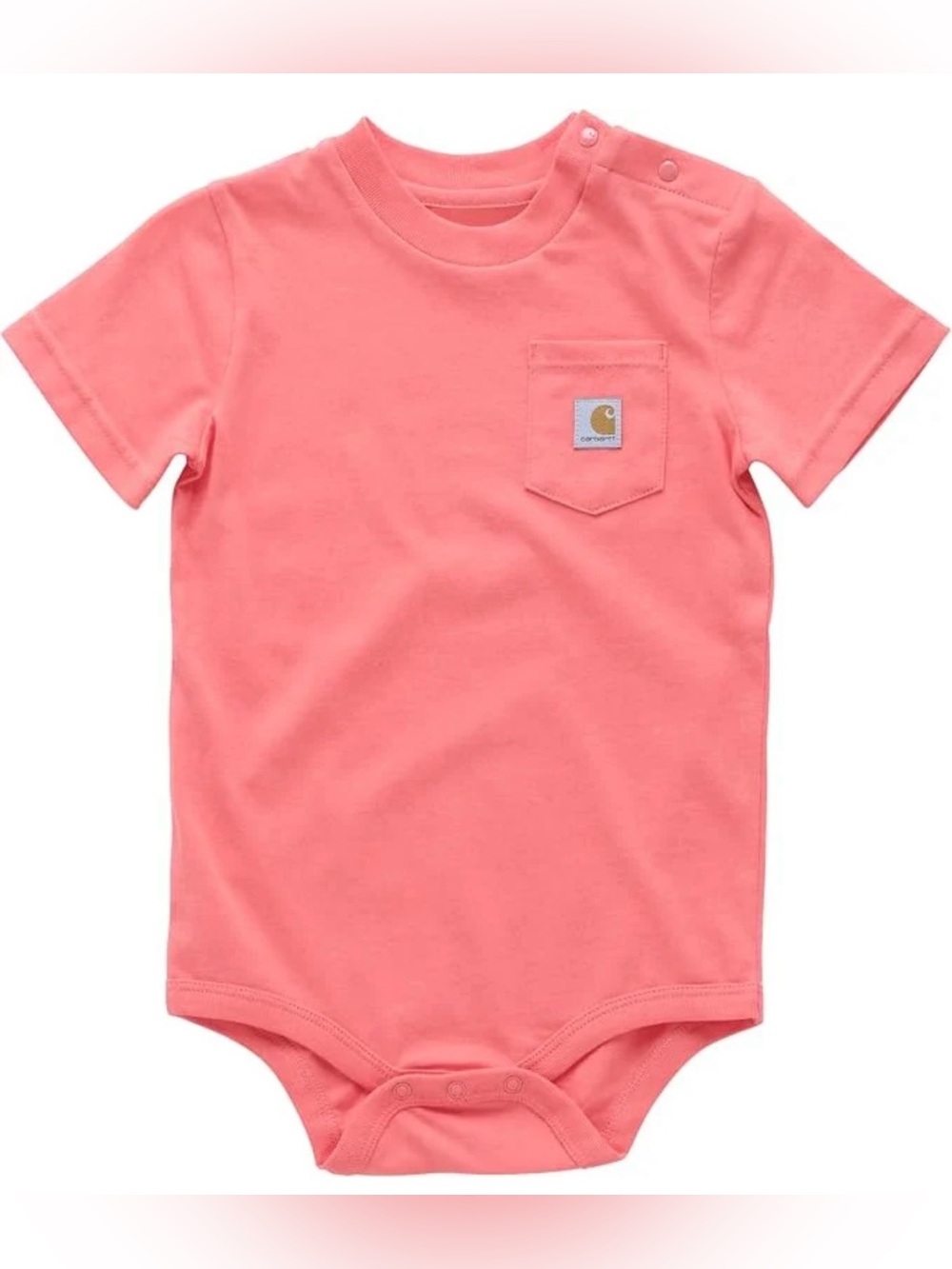Carhartt Baby Girl Short-Sleeve Pocket Bodysuit, Size 9M